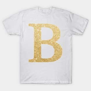 The Letter B Gold Metallic Design T-Shirt